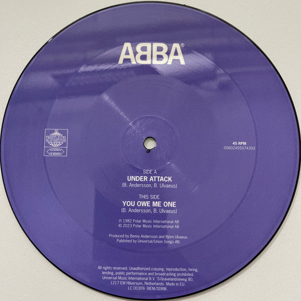 ABBA : Under Attack / You Owe Me One (7", Single, Pic, RE)
