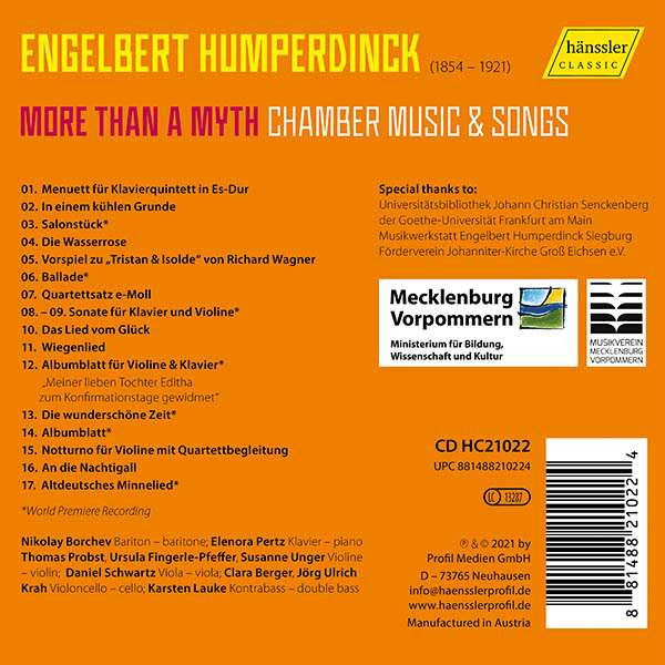 Various : More Than A Myth: Chamber Music & Songs By Engelbert Humperdinck (CD, Album)