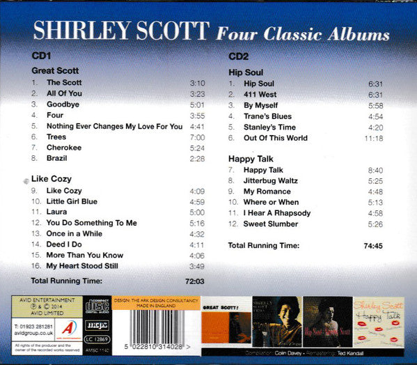 Shirley Scott : Four Classic Albums: Great Scott / Like Cozy / Hip Soul / Happy Talk (2xCD, Comp)