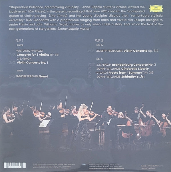 Anne-Sophie Mutter & The Mutter Virtuosi, Johann Sebastian Bach, Joseph Boulogne, Chevalier De Saint-Georges, André Previn, Antonio Vivaldi, John Williams (4) : Bach, Bologne, Previn, Vivaldi, Williams (2xLP, Album, Gat)