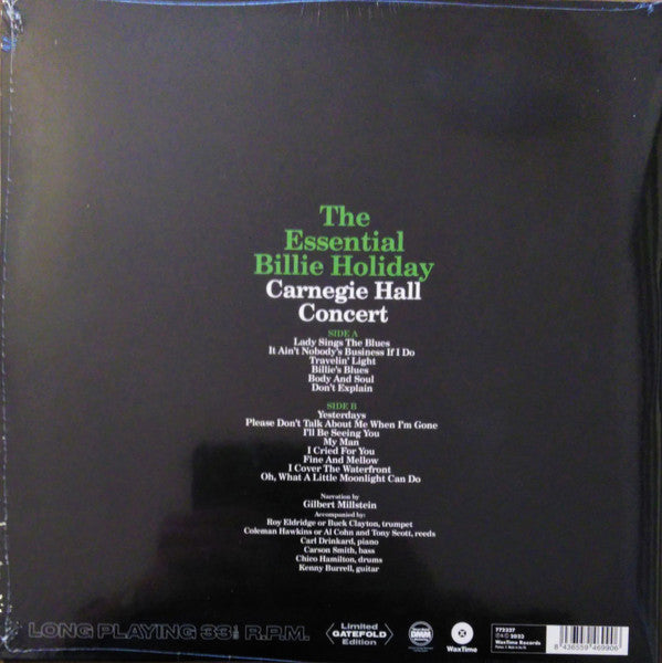Billie Holiday : The Essential Billie Holiday (Carnegie Hall Concert Recorded Live) (LP, Album, Ltd, RE, Gat)