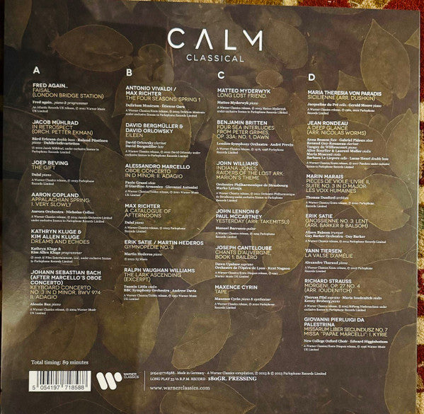 Various : Calm Classical (2xLP, Comp, 180)