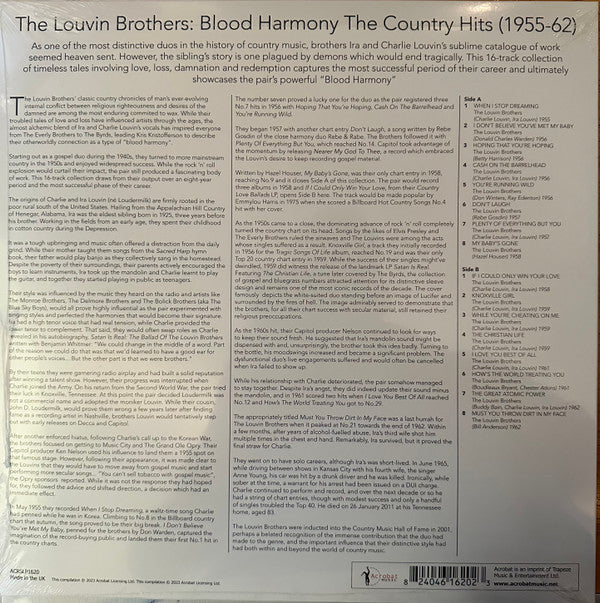 The Louvin Brothers : The Louvin Brothers: Blood Harmony The Country Hits: 1955 - 1962 (LP, Comp)