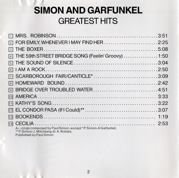 Simon & Garfunkel : Simon And Garfunkel's Greatest Hits (CD, Comp, RE, RP)