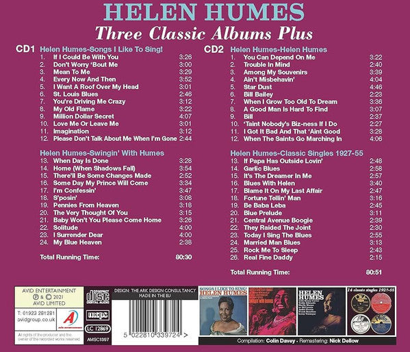 Helen Humes : Three Classic Albums Plus (2xCD, Comp)