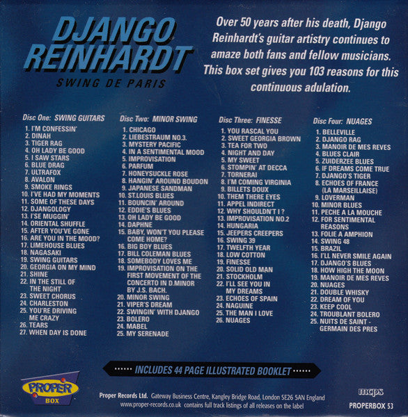 Django Reinhardt : Swing De Paris (4xCD, Comp, RM + Box)
