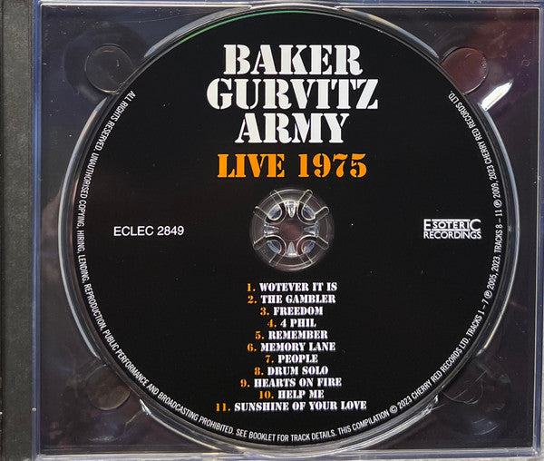Baker Gurvitz Army : Live 1975 (CD, RM)