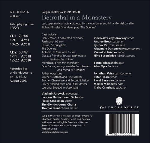 Sergei Prokofiev - Vladimir Jurowski : Betrothal In A Monastery (2xCD, Album, Boo)