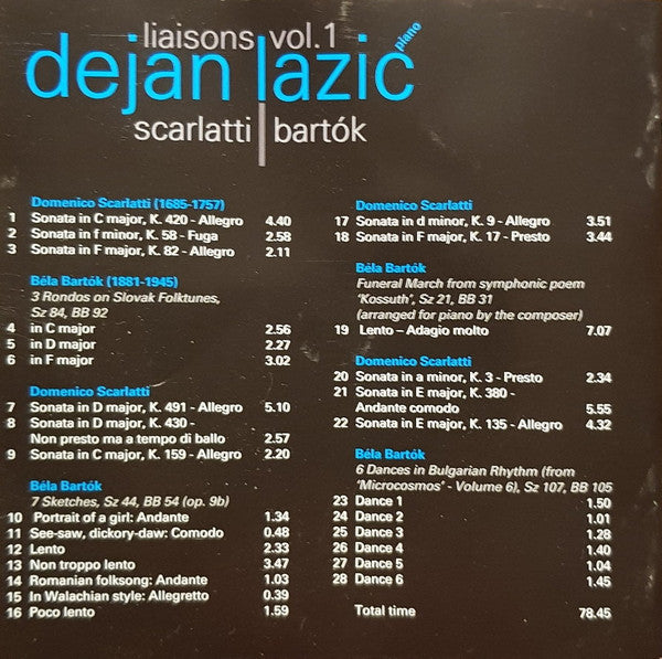 Dejan Lazić, Domenico Scarlatti | Béla Bartók : Liaisons Vol. 1  (SACD, Hybrid, Multichannel, Album)