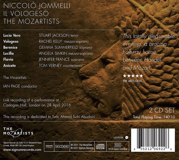 Niccolò Jommelli, The Mozartists, Ian Page (7) : Il Vologeso (2xCD, Album)