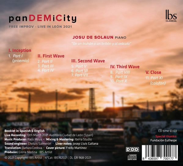 Josu De Solaun : Pandemicity: Free Improv, Live In Leon 2021 (CD, Album)