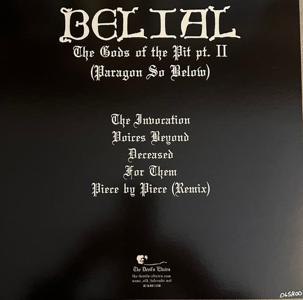 Belial : The Gods Of The Pit Part II (Paragon So Below) (12", S/Sided, EP)