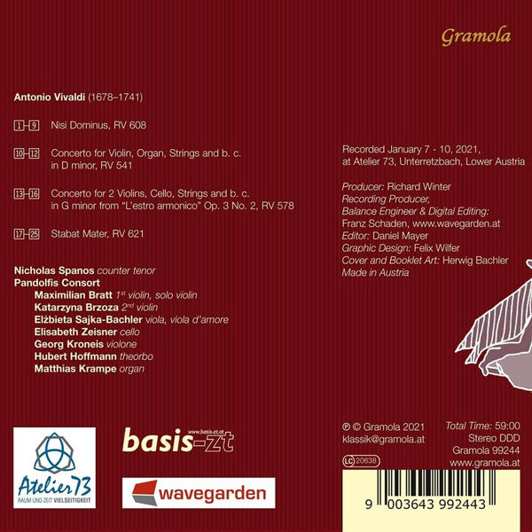 Antonio Vivaldi, Nicholas Spanos, Pandolfis Consort : Nisi Dominus; Concert; Stabat Mater (CD, Album)
