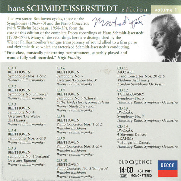 Hans Schmidt-Isserstedt : Hans Schmidt-Isserstedt Edition Volume 1 – The Decca Recordings (14xCD, Comp, Mono, RM + Box, Cla)