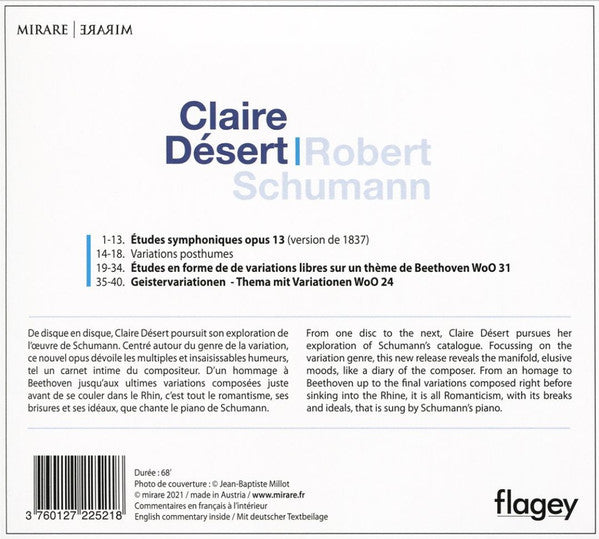 Claire Désert, Robert Schumann : Études Symphoniques, Op. 13 / Études Sur Un Thème De Beethoven, WoO 31 / Geistervariationen, WoO 24 (CD, Album)