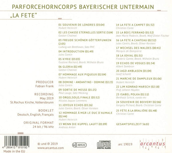 Parforcehorncops Bayerischer Untermain : La Fête (CD, Album)