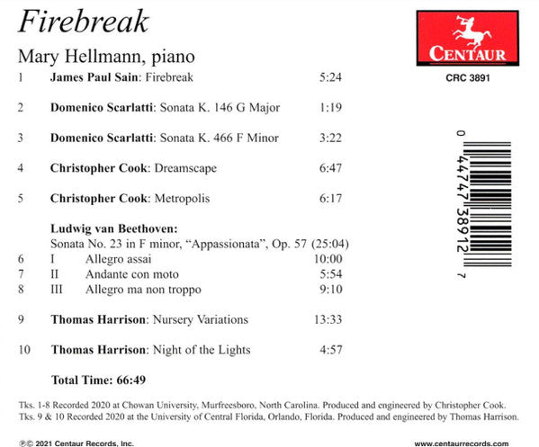 Mary Hellmann : Firebreak (CD, Album)