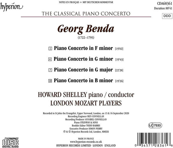 Georg Anton Benda - Howard Shelley, London Mozart Players : Piano Concertos  (CD, Album)