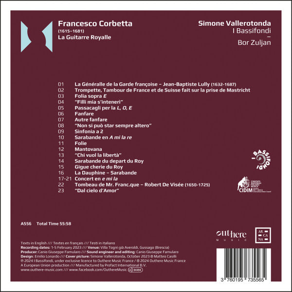 Francesco Corbetta – Simone Vallerotonda, I Bassifondi, Bor Zuljan (2) : La Guitarre Royalle (CD, Album)