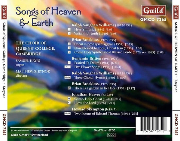 The Choir of Queens' College, Cambridge, Samuel Hayes (2), Matthew Steynor : Songs Of Heaven & Earth (CD, Comp)