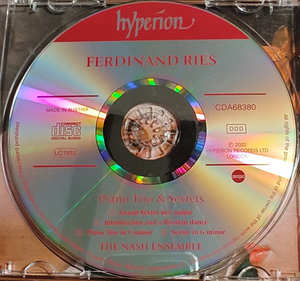 Ferdinand Ries, The Nash Ensemble : Piano Trio & Sextets (CD, Album)