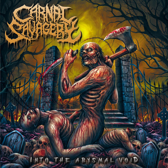 Carnal Savagery : Into The Abysmal Void (LP, Album, Yel)