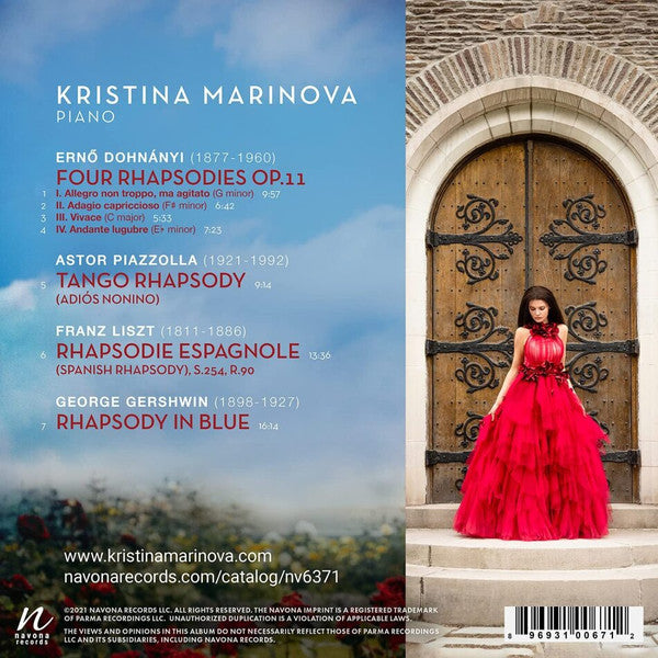 Ernst von Dohnányi, Astor Piazzolla, Franz Liszt, George Gershwin, Kristina Marinova : 4 Rhapsodies (CD, Album)