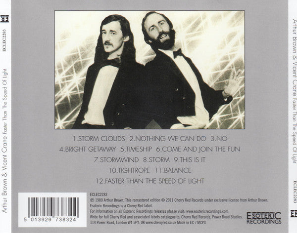 Arthur Brown / Vincent Crane : Faster Than The Speed Of Light (CD, Album, RM)