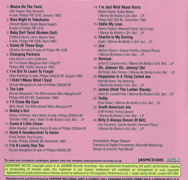 Susan Maughan : Bobby's Girl (CD, Comp)
