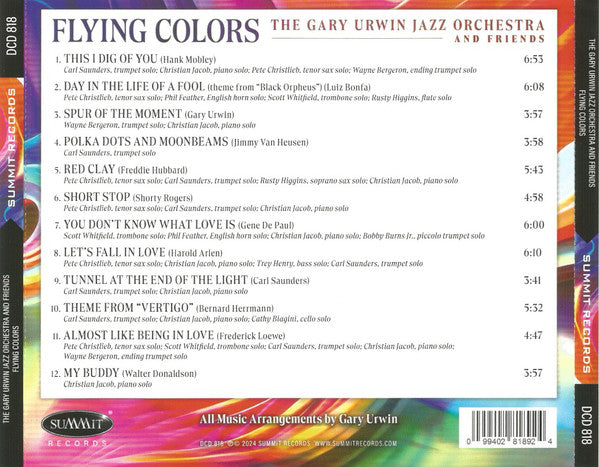 The Gary Urwin Jazz Orchestra : Flying Colors (CD, Album)