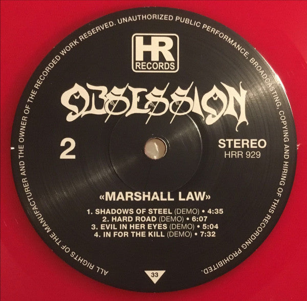 Obsession (6) : Marshall Law (12", Ltd, RE, Red)