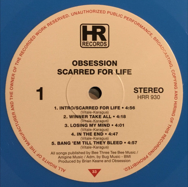 Obsession (6) : Scarred For Life (LP, Album, Ltd, RE, Blu)
