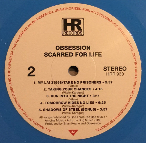 Obsession (6) : Scarred For Life (LP, Album, Ltd, RE, Blu)