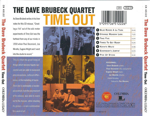 Dave Brubeck : Time Out / Time In (CD, Album, RE + CD, Album, RE + Box, Comp)