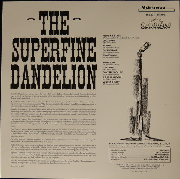 The Superfine Dandelion : The Superfine Dandelion (LP, Album, RE, Blu)