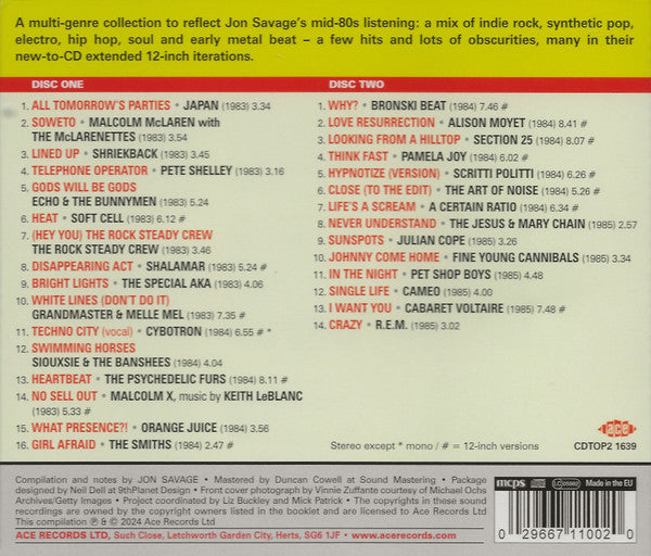 Jon Savage : Jon Savage's 1983-1985 (Welcome To Techno City) (2xCD, Comp)