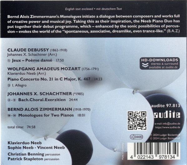 Klavierduo Neeb, Christian Felix Benning, Patrick Stapleton : Déjà-rêvé - Dialogues Across Time (CD)