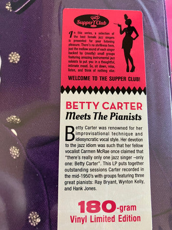 Betty Carter : Meets The Pianists (LP, Comp, Ltd, Num, 180)