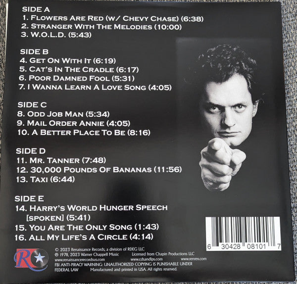 Harry Chapin : Live At The Capitol Theater - Passaic, New Jersey October 21, 1978 (3xLP, Cle + LP, S/Sided, Cle + Ltd)