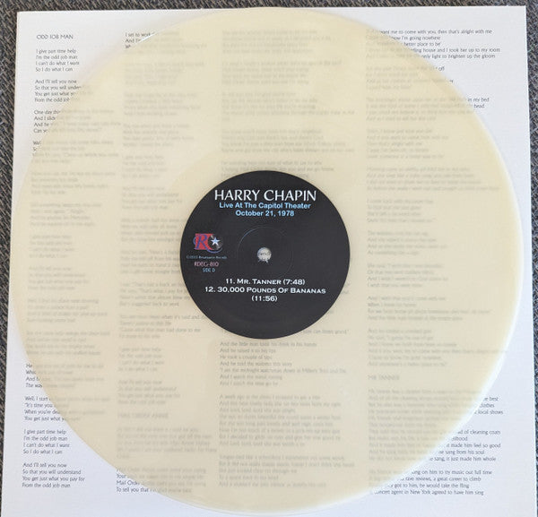 Harry Chapin : Live At The Capitol Theater - Passaic, New Jersey October 21, 1978 (3xLP, Cle + LP, S/Sided, Cle + Ltd)