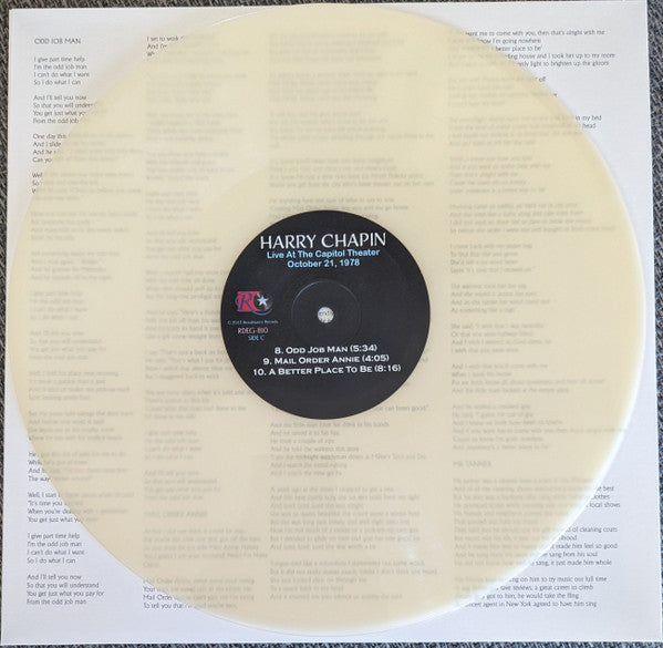 Harry Chapin : Live At The Capitol Theater - Passaic, New Jersey October 21, 1978 (3xLP, Cle + LP, S/Sided, Cle + Ltd)