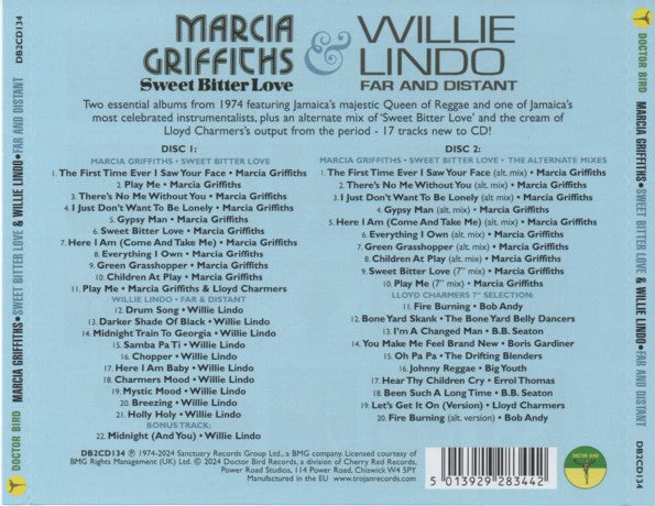 Marcia Griffiths & Willie Lindo : Sweet Bitter Love / Far And Distant (2xCD, Album, Comp, RE, RM)