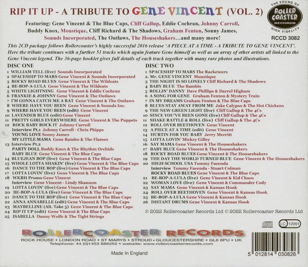 Various : A Tribute To Gene Vincent Vol. 2  - Rip It Up (2xCD, Comp)