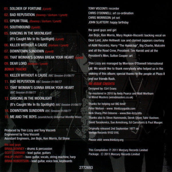Thin Lizzy : Bad Reputation (CD, Album, RE, RM)
