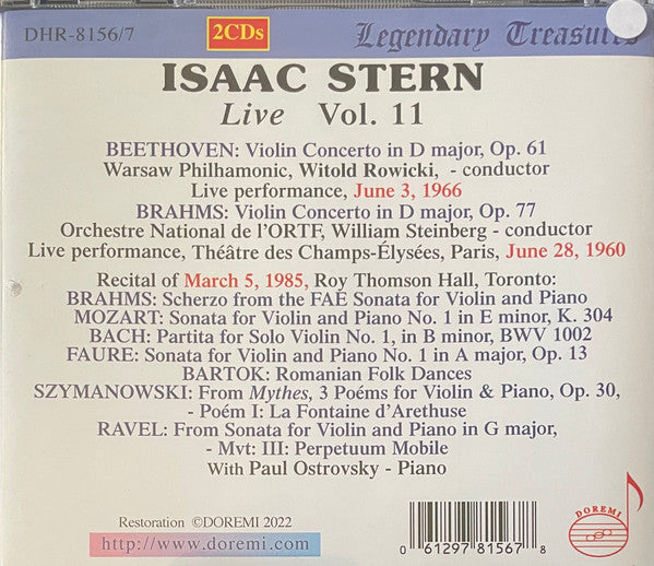 Isaac Stern : Live Vol.11 (2xCD, Comp)