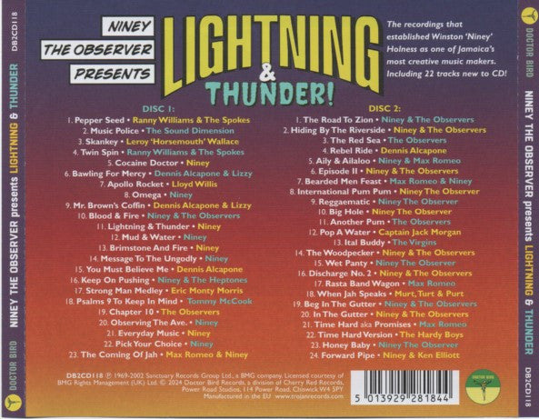Niney The Observer : Lightning & Thunder (The Observer Singles 1969 To 1972) (2xCD, Comp)