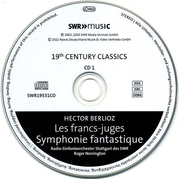 Hector Berlioz - SWR Vokalensemble Stuttgart, MDR Rundfunkchor, Radio-Sinfonieorchester Stuttgart, Roger Norrington : Symphonie Fantastique / L'Enfance Du Christ / Bienvenuti Cellini / Requiem (7xCD, Comp)
