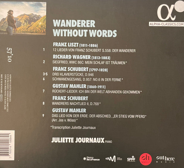 Franz Schubert, Richard Wagner, Gustav Mahler, Juliette Journaux : Wanderer Without Words (CD, Album)