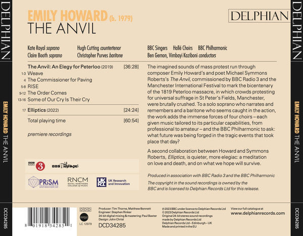 Emily Howard (4), BBC Philharmonic, BBC Singers, Hallé Choir, Hallé Youth Choir, Ben Gernon, Vimbayi Kaziboni, Kate Royal, Claire Booth, Hugh Cutting, Christopher Purves : Emily Howard - The Anvil (CD)