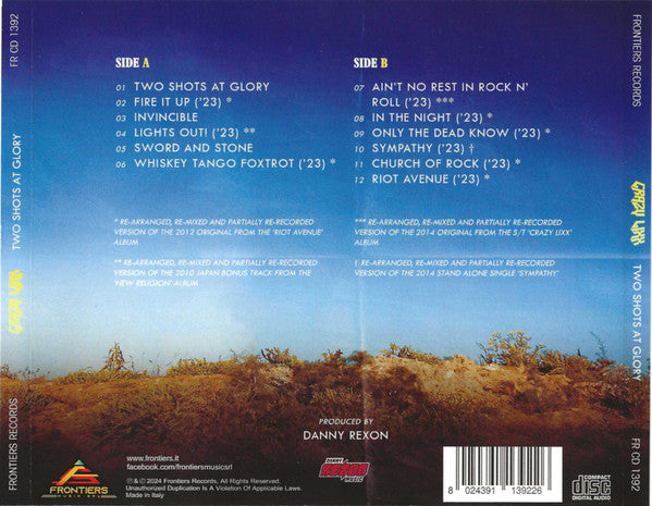Crazy Lixx : Two Shots At Glory (CD, Album)
